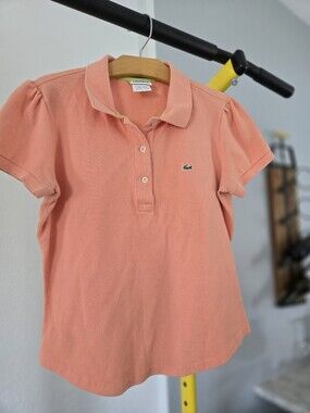 Lacoste Peach Short Sleeve Girls' Polo Shirt